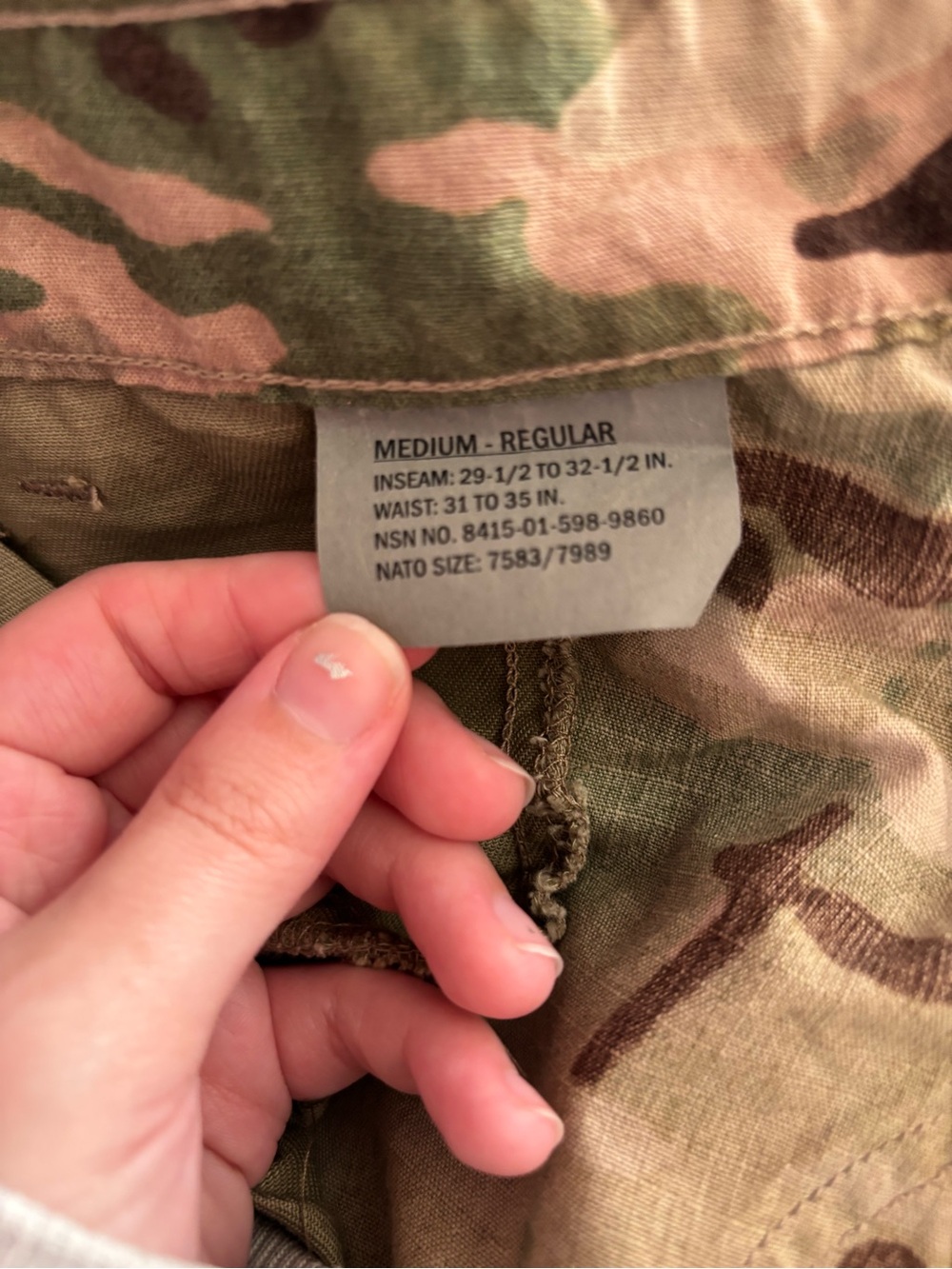 US Army OCP Multi Camo Combat Cargo Pants Military 32x30 33x32 Medium Regular - Picture 14 of 14